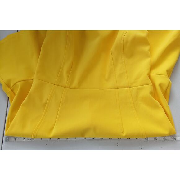 Lark & Ro Yellow Sleeveless Ruffle Hem Dress Womens 8 Work Office Career Casual - Picture 11 of 14